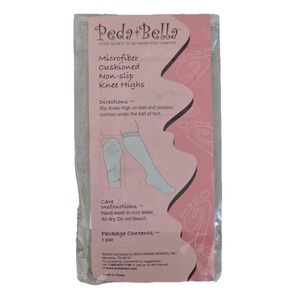 Peda Bella Socks Women's 6-10 Ivory Non-Slip Microfiber Cushioned Knee-Highs NEW